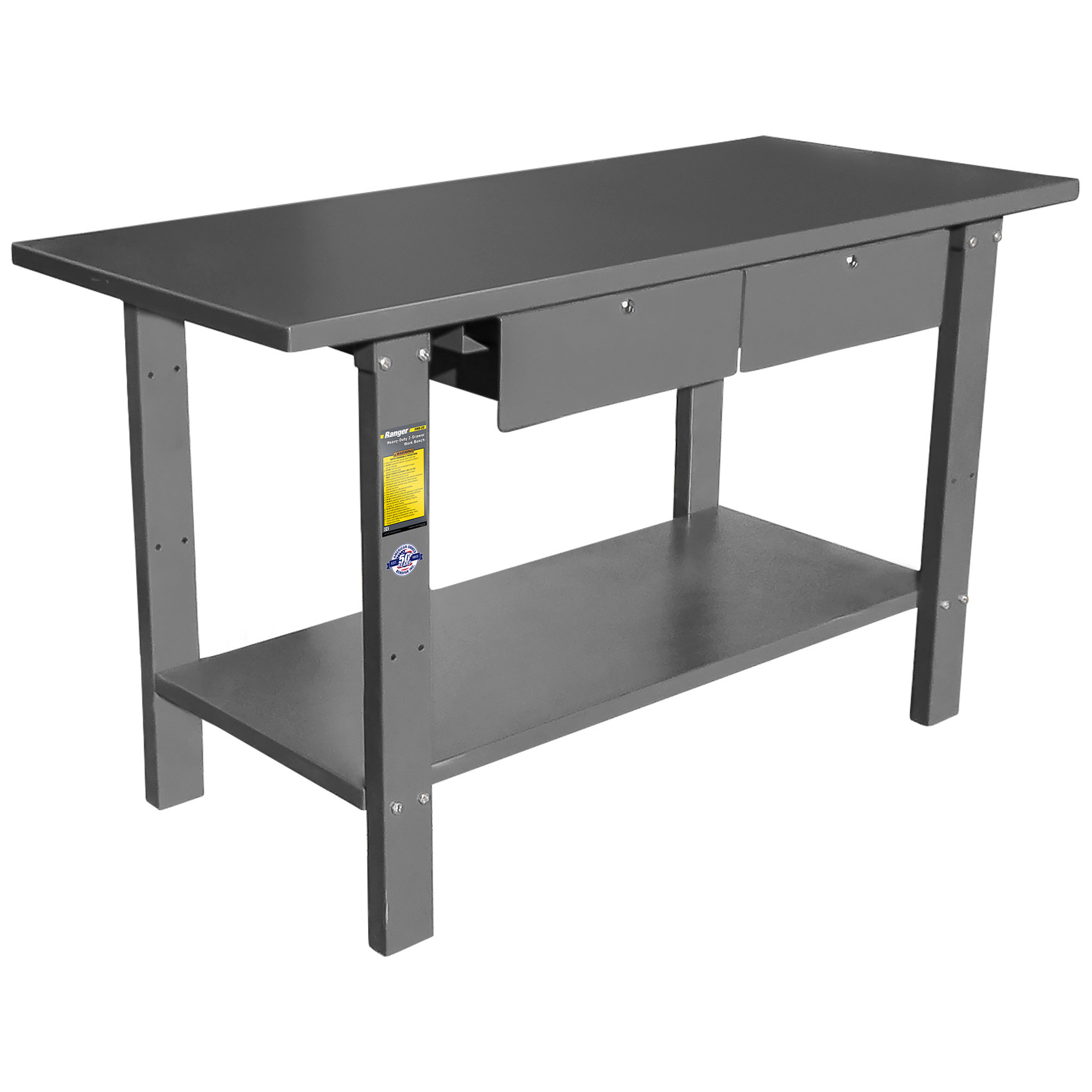 Ranger Products 12 Sq. Ft., 2-Drawer Heavy-Duty Work Bench , Model# RWB-2D